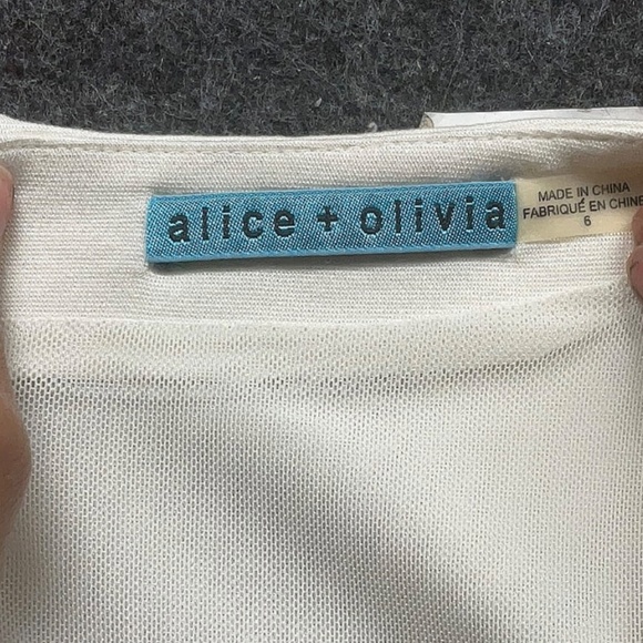 Alice + Olivia short white and blue geometric dress 6 - Picture 3 of 3